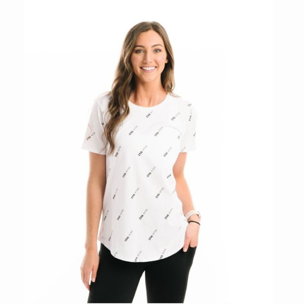 COPY - Zyia Women's White Zyia Pattern Swoop T-Shirt